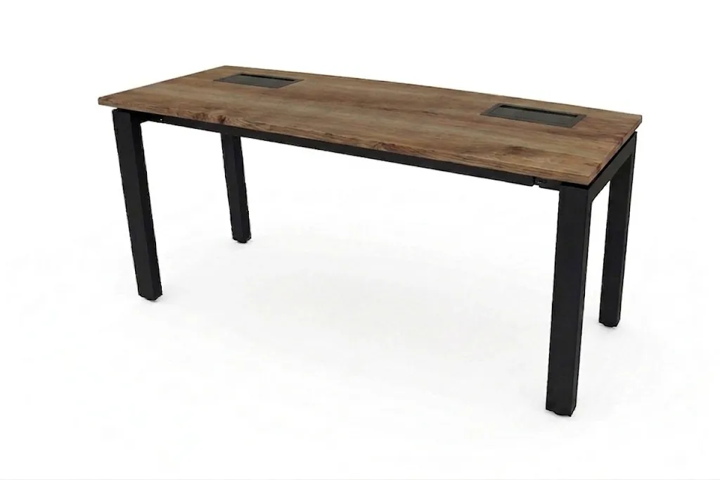 Mesa de trabajo recta con costados metálicos tipo N